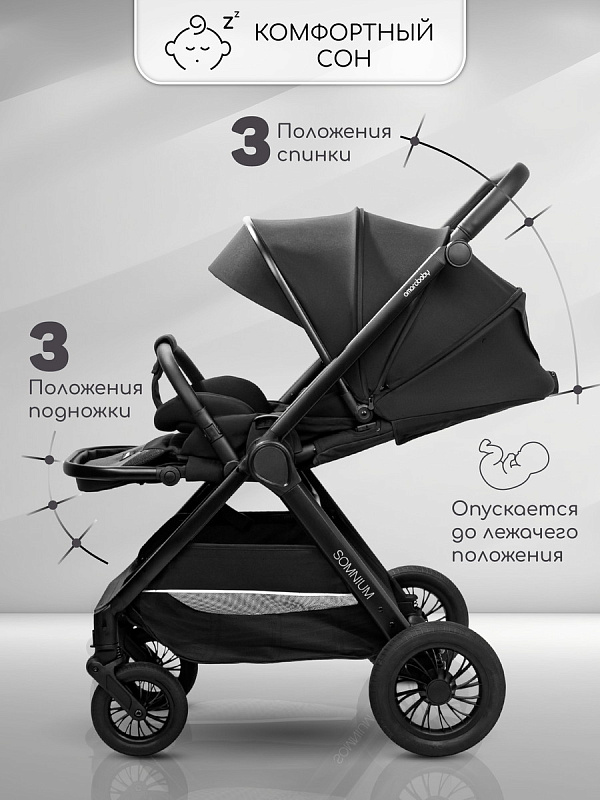 Прог. коляска с реверс. блоком Amarobaby Somnium черн.
