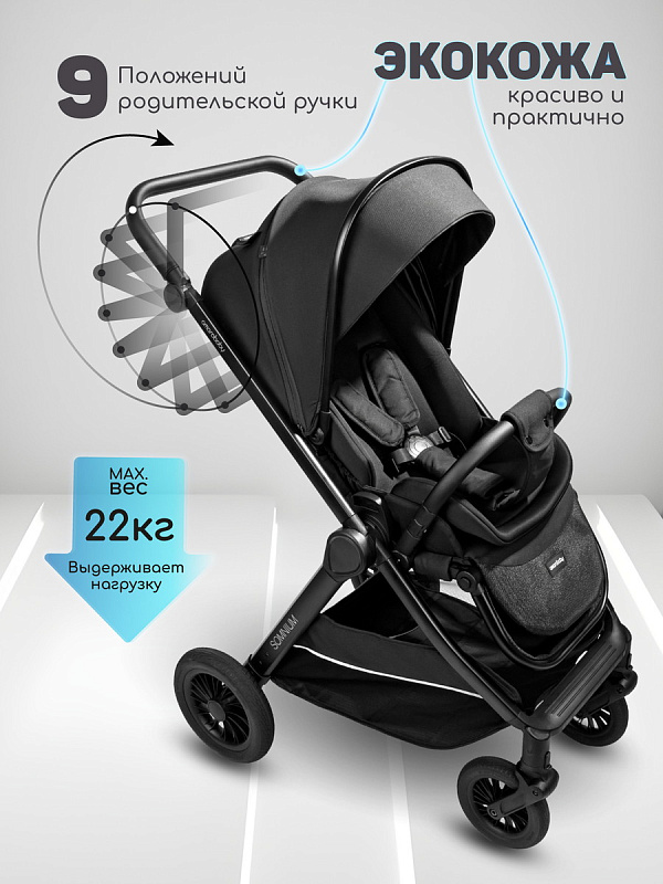 Прог. коляска с реверс. блоком Amarobaby Somnium черн.