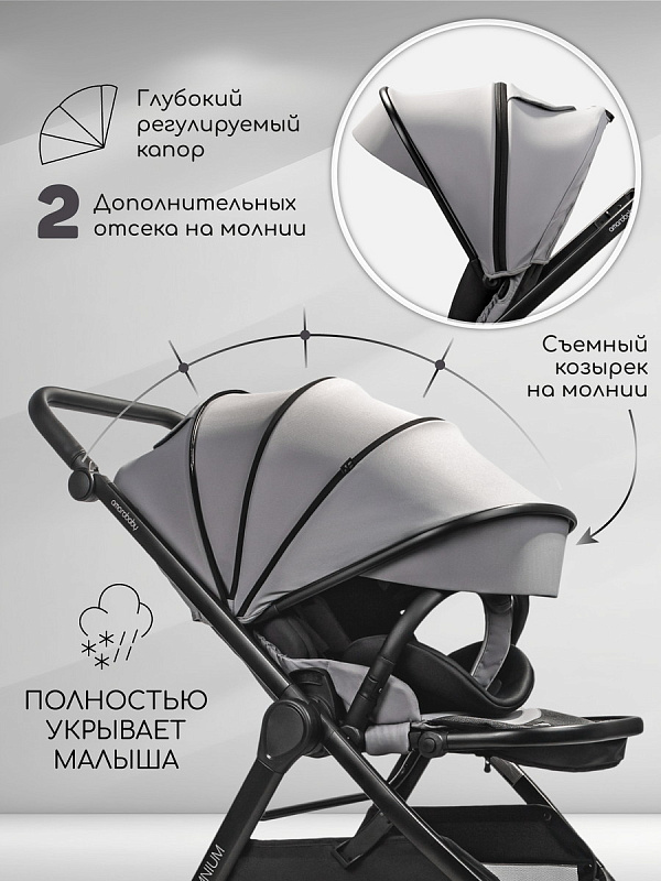Прог. коляска с реверс. блоком Amarobaby Somnium серый.