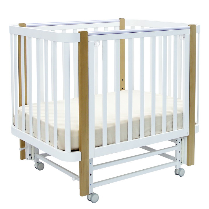 Кроватка ANTEMI Terra Light с маятником,100х70, белый/дерево