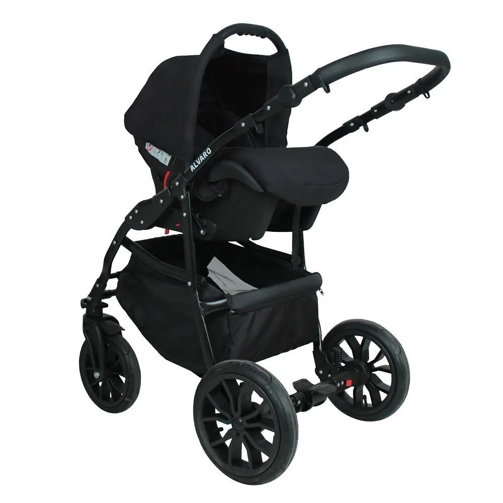 Коляска Indigo ALVARO 3в1 (04/серый+белый)