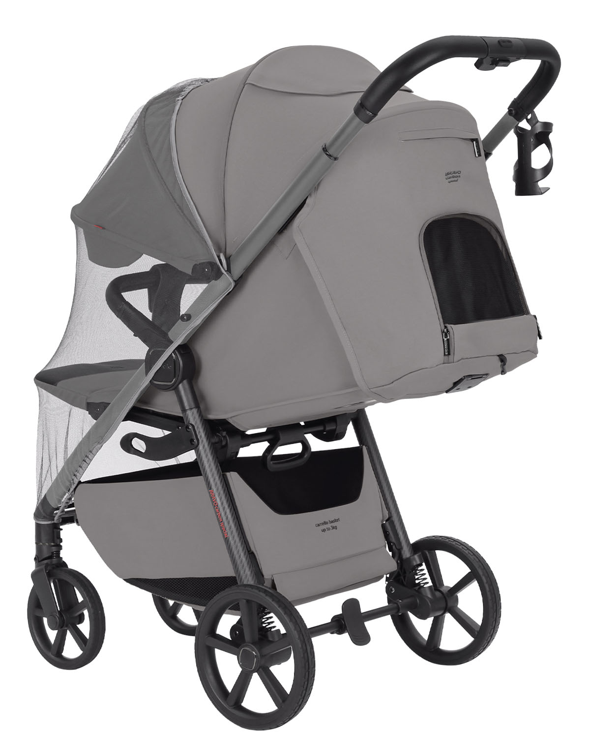 5530 Коляска CARRELLO Bravo CARBON Deep Black