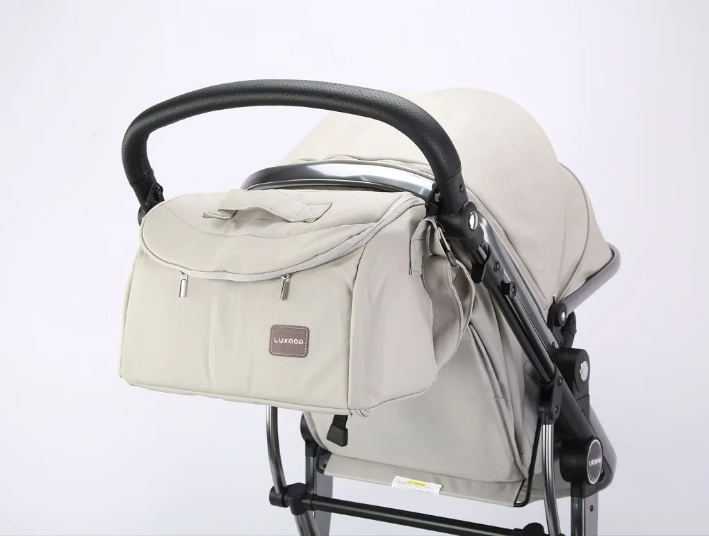Коляска Luxmom 608 2в1/св.серый эко