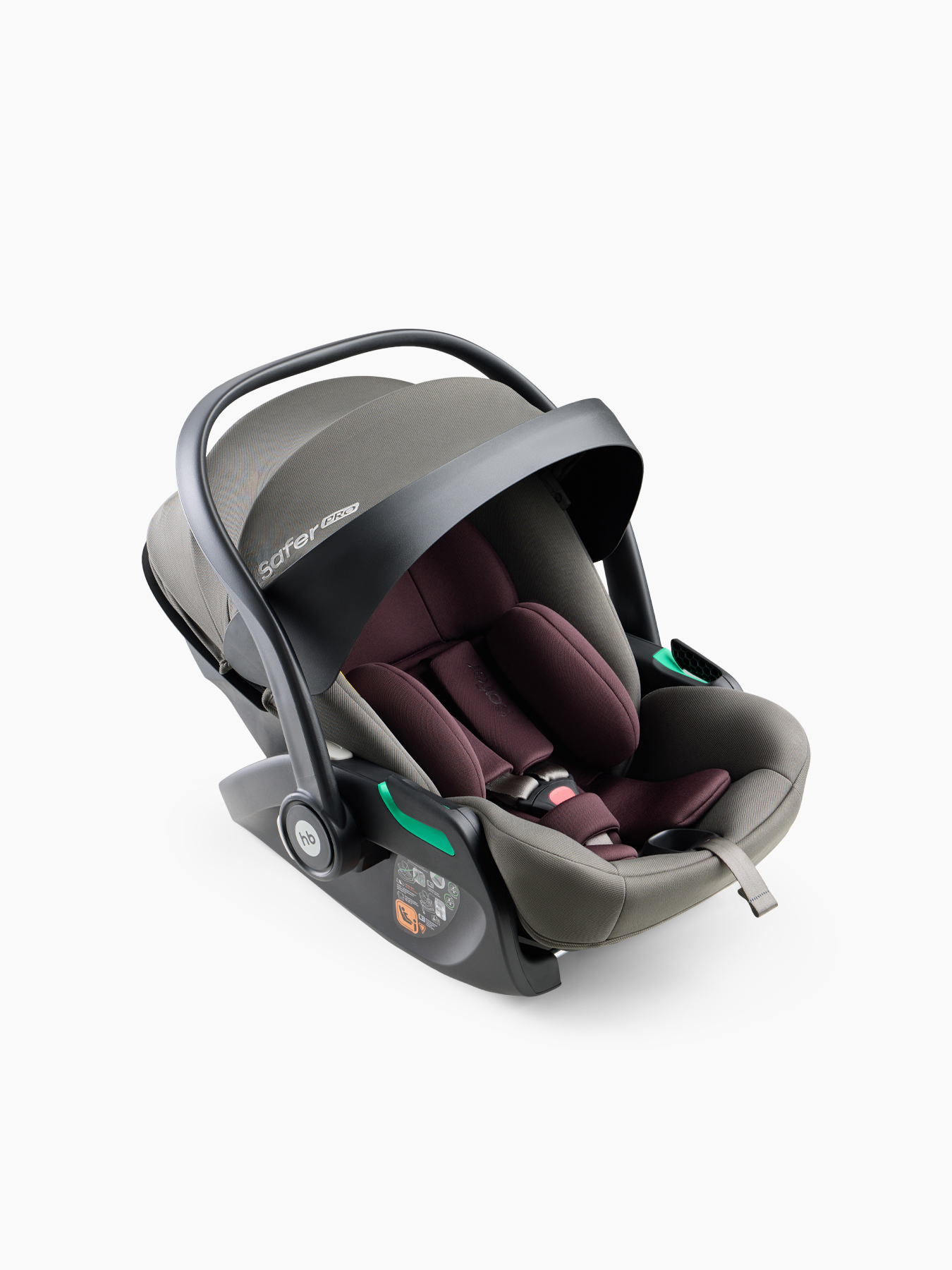 Автолюлька HappyBaby Safer Pro (green&bordeaux) 0-13кг
