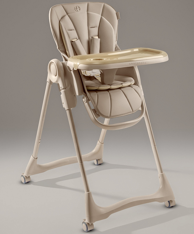 Стульчик для кормления Amarobaby Gourmet, бежевый