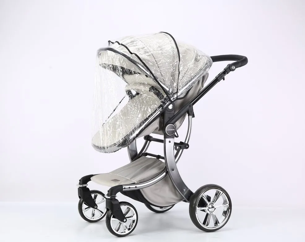 Коляска Luxmom 608 2в1/св.серый эко