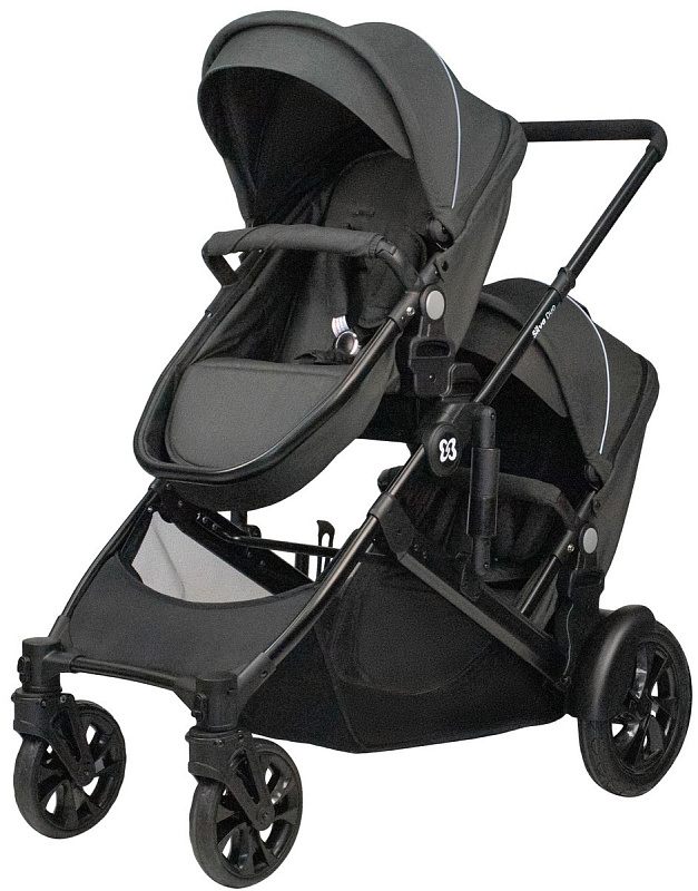 Коляска трансформер для двойни Farfello Silva Duo (Grey)
